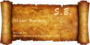 Stier Baracs névjegykártya